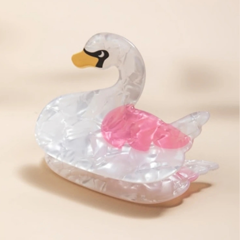 NWT Francesca's Swan Hair Claw Clip Marbled Design